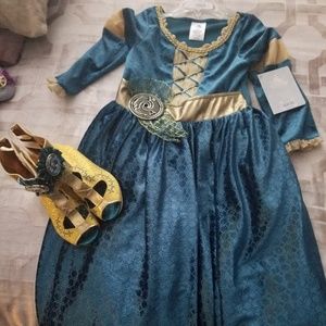 Disney Merida dress & shoes NWT